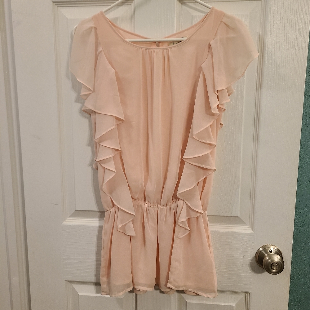 Sheer Ruffle Blouse